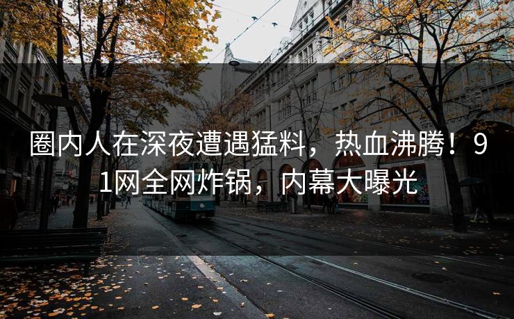 圈内人在深夜遭遇猛料，热血沸腾！91网全网炸锅，内幕大曝光