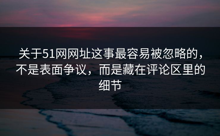 关于51网网址这事最容易被忽略的，不是表面争议，而是藏在评论区里的细节  第1张